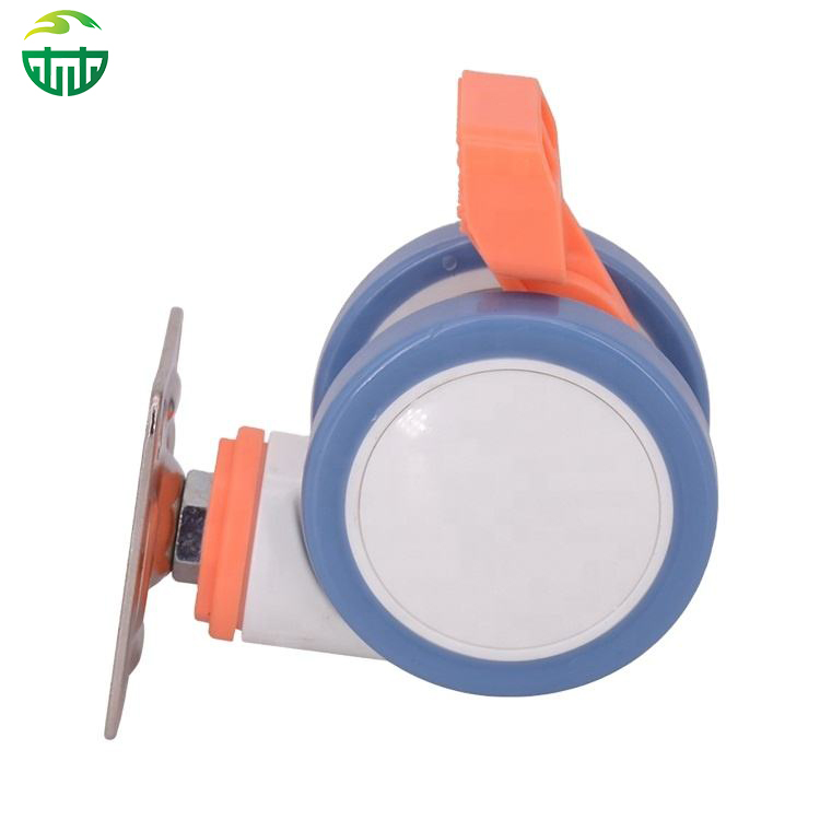 Luxury Silent Medical Double Piece Flat Bottomed Universal Rotate Top Plate Caster