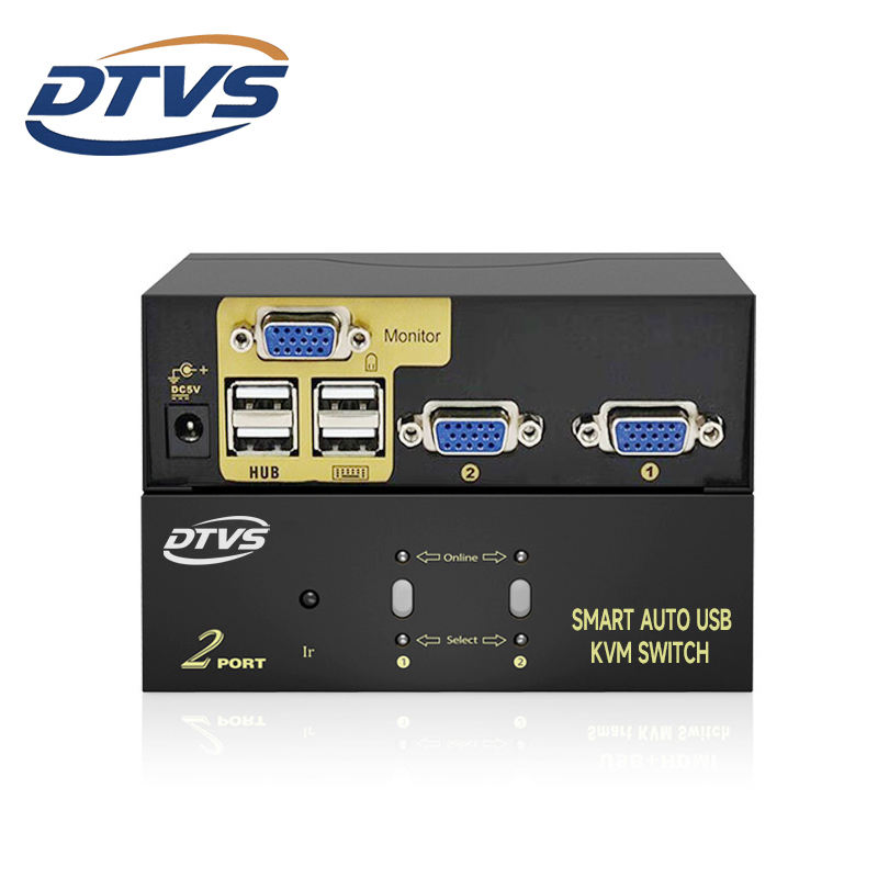KVM-коммутатор Smart Auto 2-в-1 VGA, 1080P 60Гц