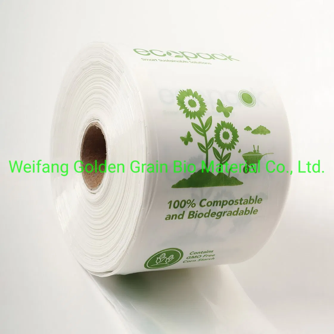 As5810 As4736 Cornstarch PLA Pbat Made Clear Food Grade Bioplastic Compostable Biodegradable Fruit& Vegetable Bag Roll for Supermarket