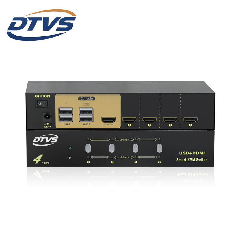 4-портовый HDMI KVM-коммутатор 4K 30Гц с USB 2.0