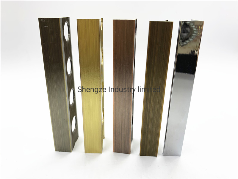 Flooring Aluminum Tile Edging Corner Shape Trim for Porcelanato Metal Listello