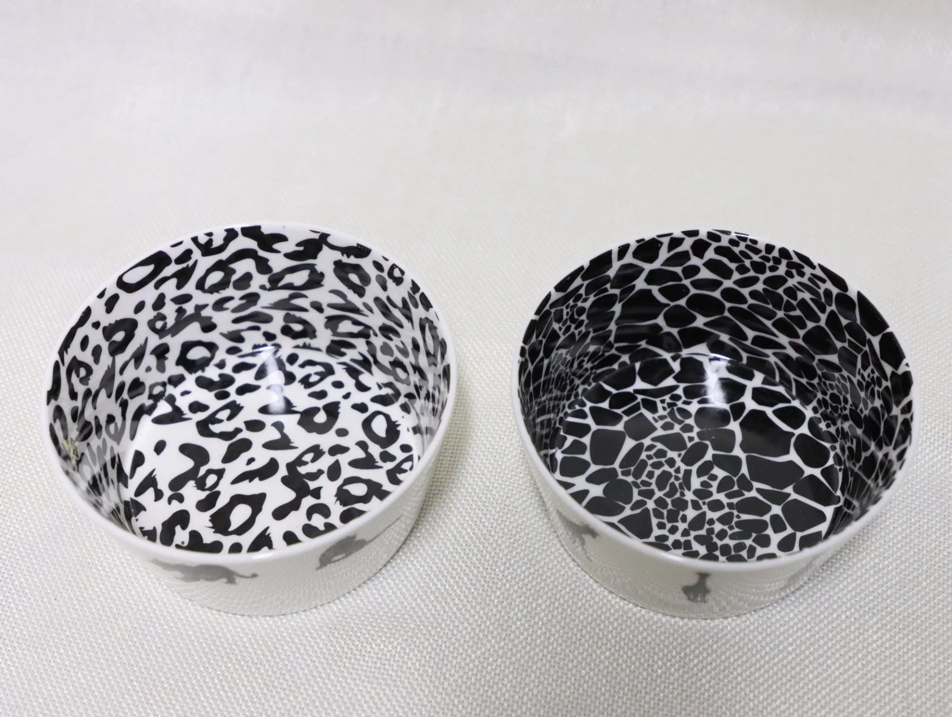 Ceramic Snack Bowl, Zebra Leopard Full Decaled Ceramic Tableware Serve Bowl