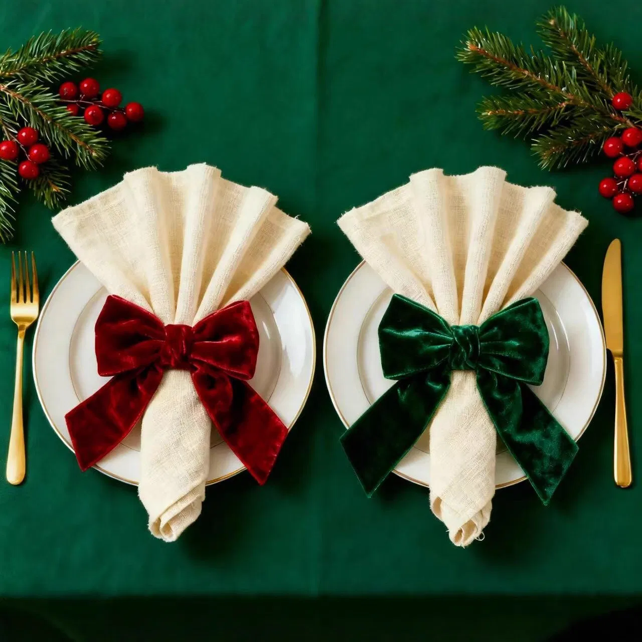 Seasonal and Holiday Table Bow Napkin Ring Decoration