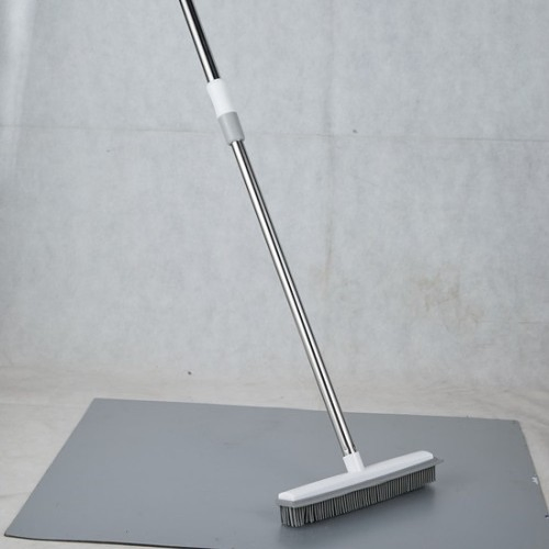 Телескопическая силиконовая щетка-скребок с ручкой из нержавеющей стали