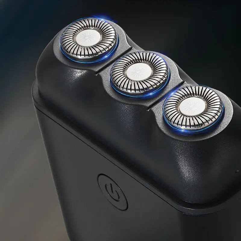Portable Professional Rechargeable Razor Cordless Bald Head 3 Heads Pocket Metal Shaver for Men