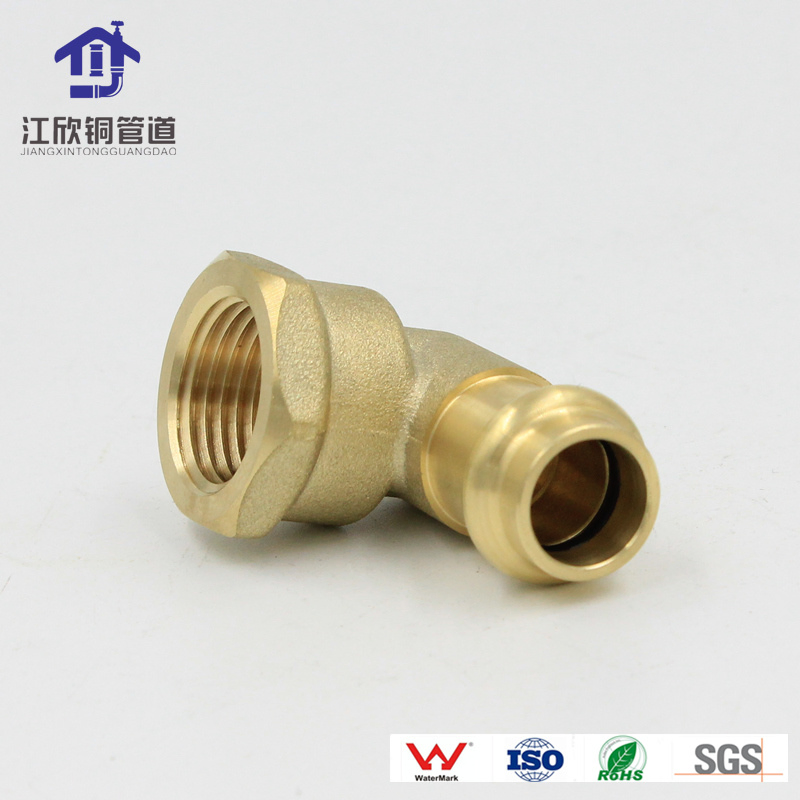 Brass Press Elbow Thread to Valve Plumbing Fitting Female Male Knee