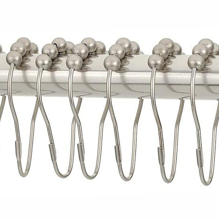 Stainless Steel Smoothball Rollerball Shower Curtain Rings for Home Bedroom Curtains