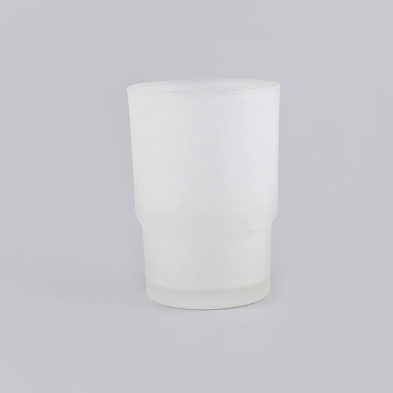 Factory Wholesale Bathroom Frosted White Glass Toothbrush Cup Accessory