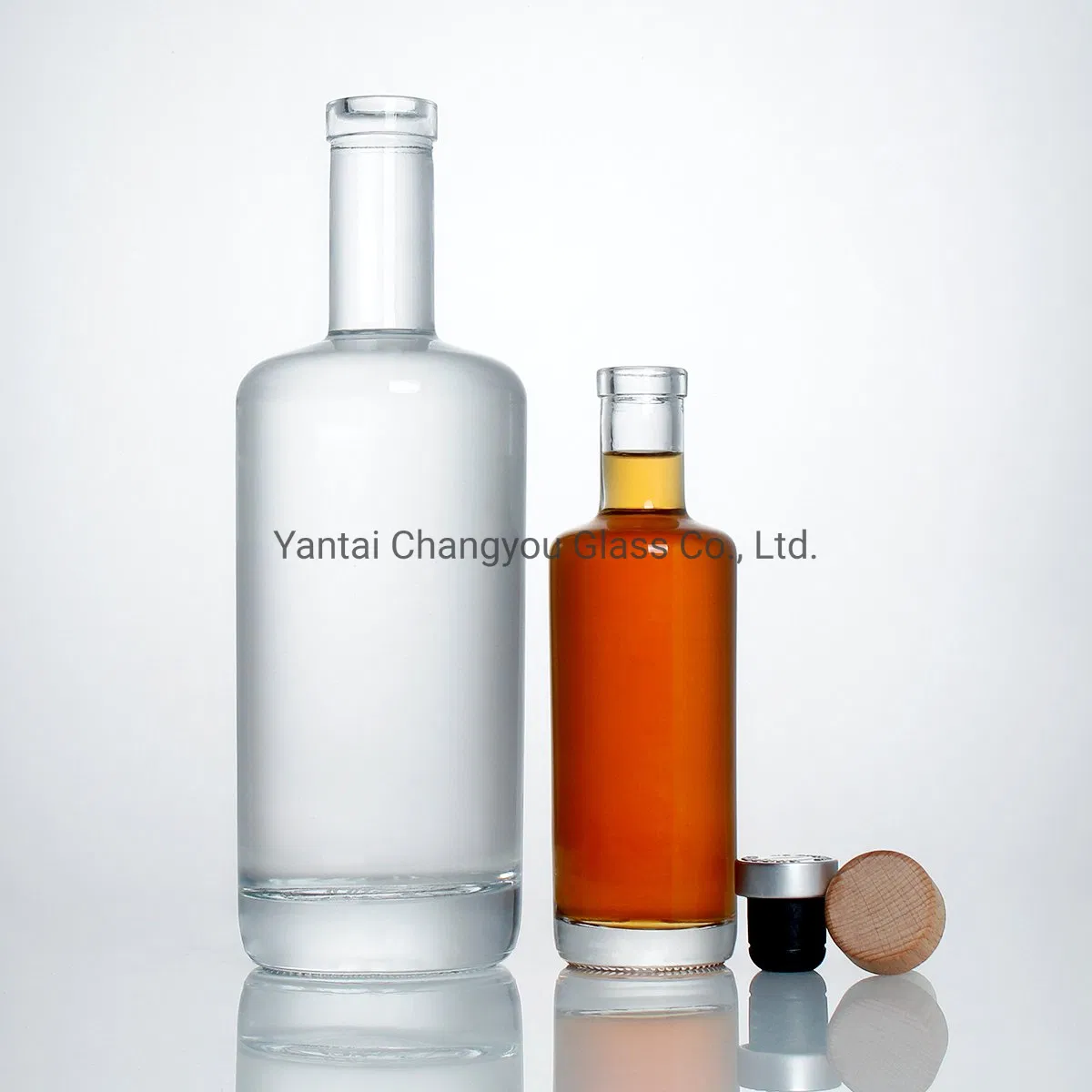 Logo Decal Print Frosted 750ml Liquor Champagne Gin Vodka Whisky Wine Empty Crystal Glass Bottles