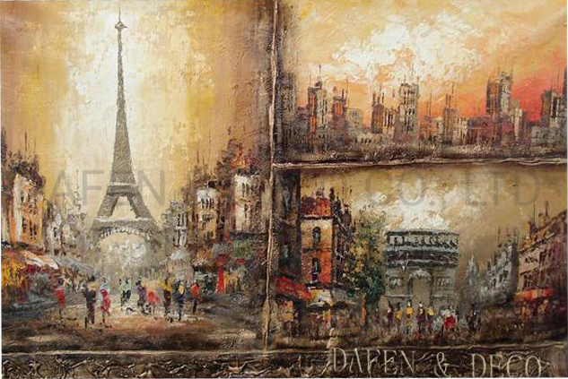 Paris Street Scenes Oil Painting (ADA9032)