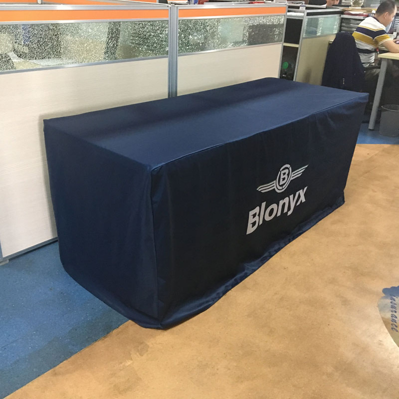 Custom Colour Logo Printing Knitted Polyester Table Cloth, Table Cover Printing