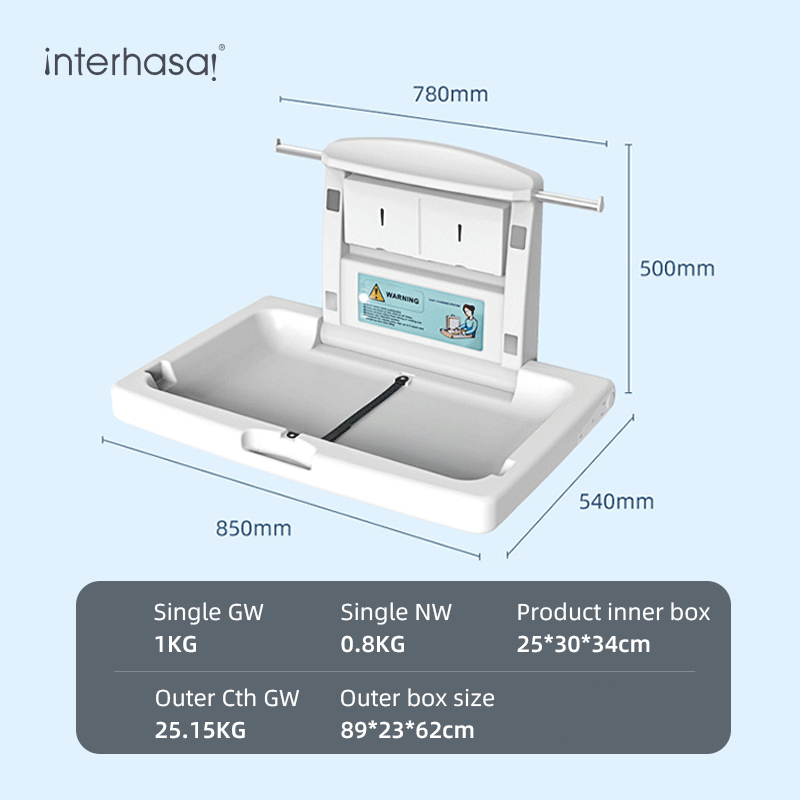 Wall-Mounted Baby Changing Station for Convenient Public Restroom Use Wall Mounted Baby Changing Station for Public Restroom Use