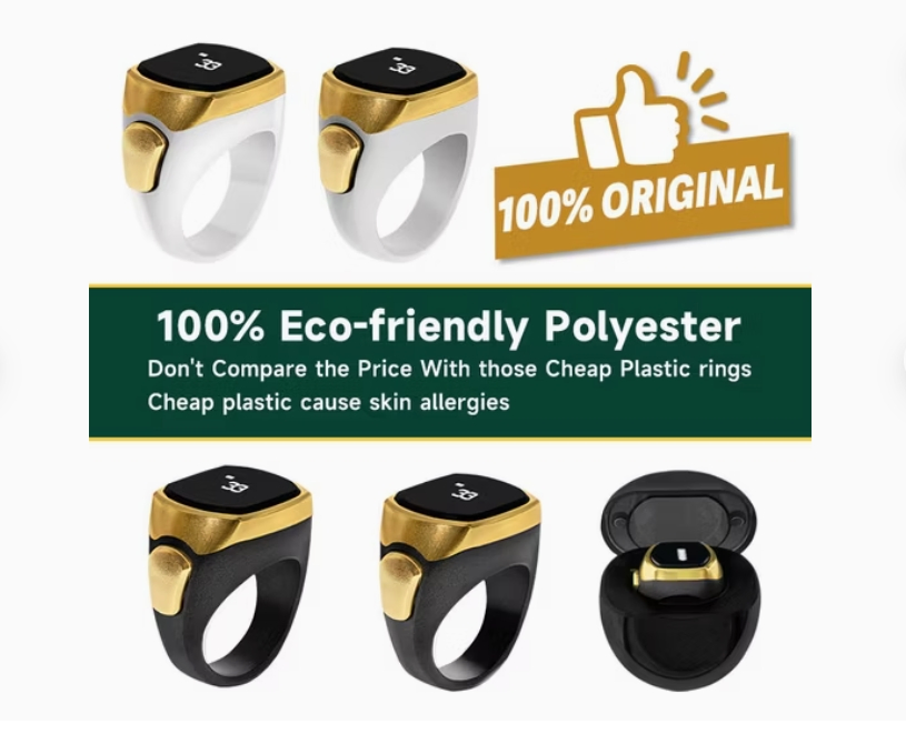 New Arrivals Digital Counter Vibration Reminder Smart Zikr Ring with Alarm Clock