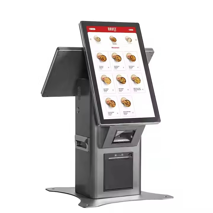 15.6 Inch Double Touch Screen Self Payment Kiosk Android POS Device with 80mm Printer POS Machine Kiosk