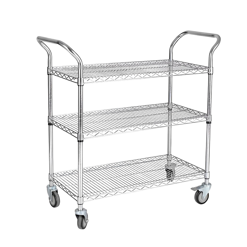Epoxy Coating and Chrome Plated Layers Mobile Metal Wire Shelving