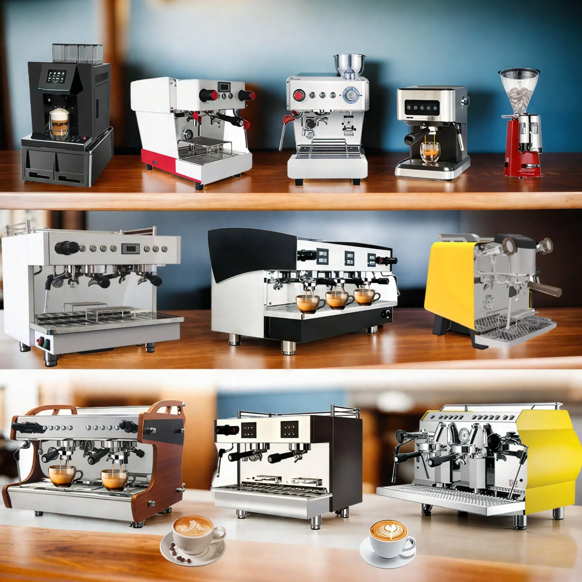 Cheap Small Best Commercial K Single Serve 1 2 3 Group Head Use Brew Cup Boiler Expressomaker Espresso Robot Expresso Coffee Maker Caffe Barista Making Machine