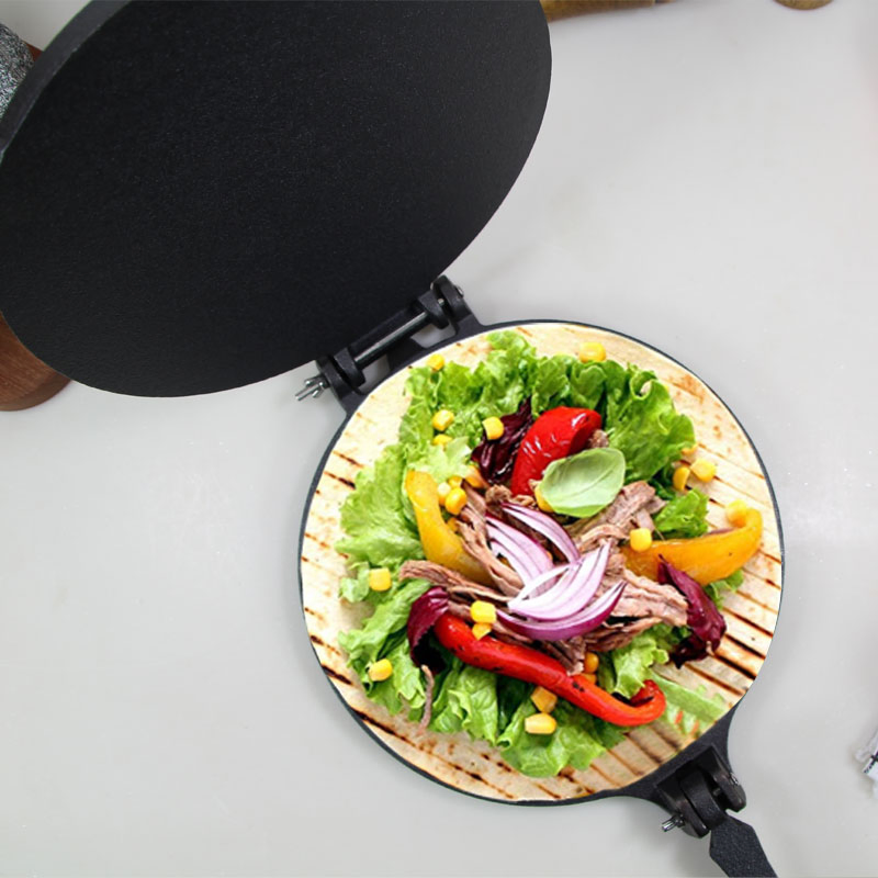 15/18/20/25cm Manual Nonstick Cast Iron Tortilla Press Pancake Tortilla Maker Mexico Dough Press Roti Pan
