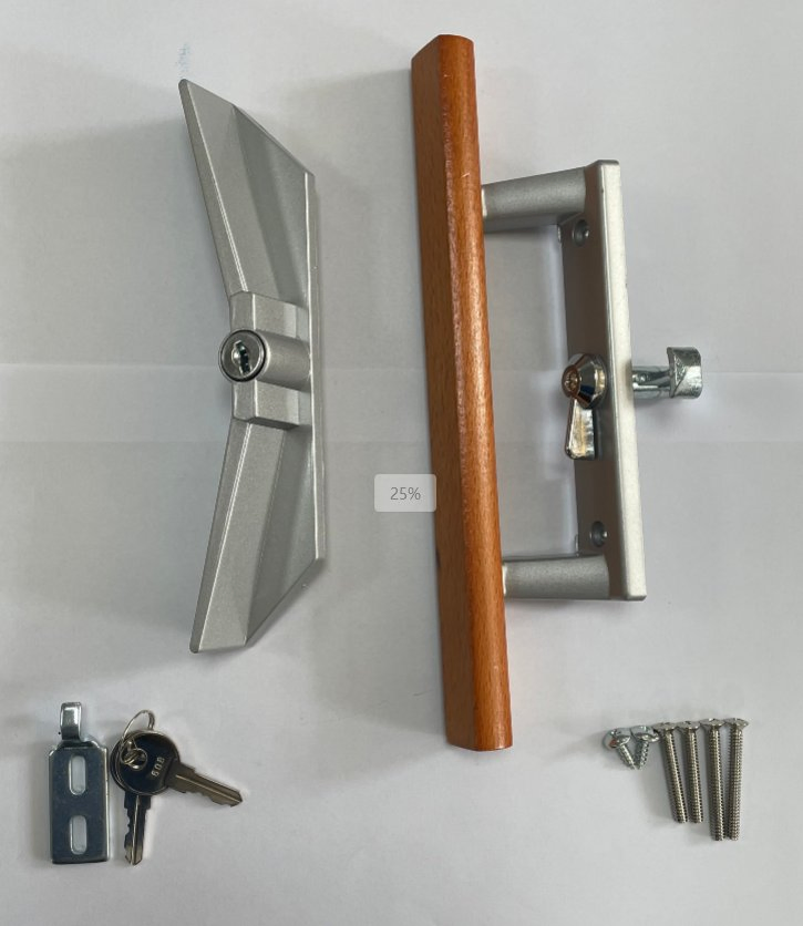 Keyed Sliding Glass Door Handle Set and Door Wood Pull