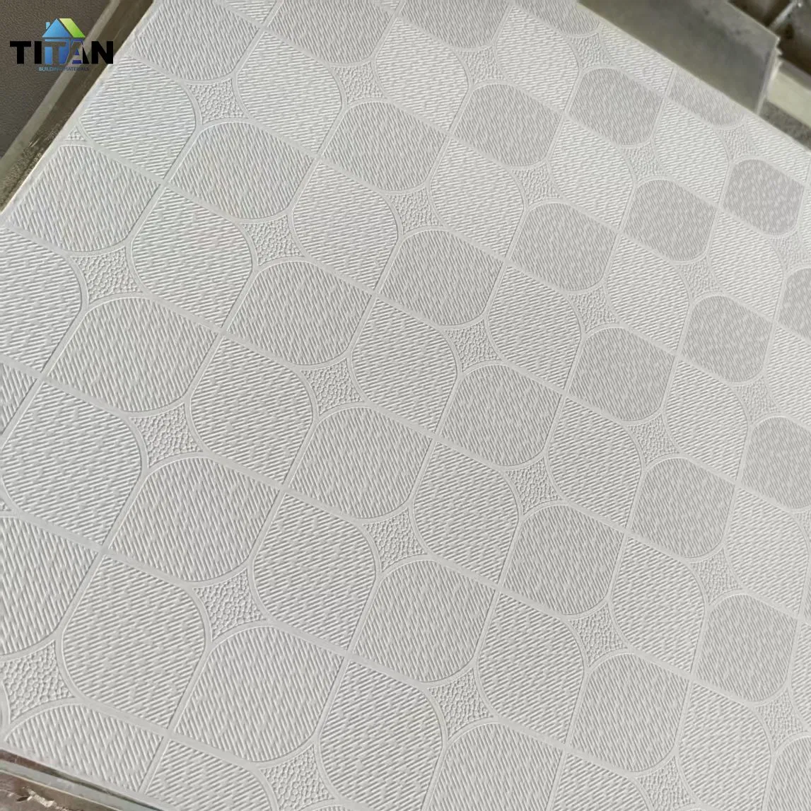 60X60 Gypsum False Sky Cielo Falso De PVC De Yeso Laminado Techo Azulejos Washable Vinil Plaster Ceiling