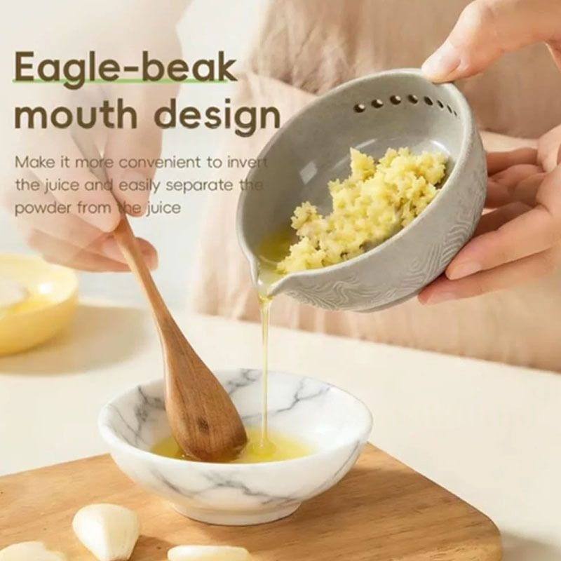 Garlic Grater Herb Bowl with Herb Storage Bowl Garlic Mincing and Cooking Garnish Durable Easy Store Home Gadgets