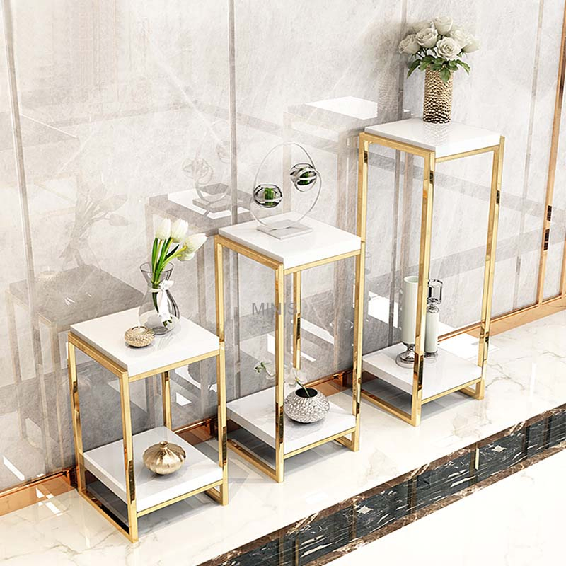 Living Room/Hallway/Hotel Table Metal Gold Black Rack Decoration Flower Stand
