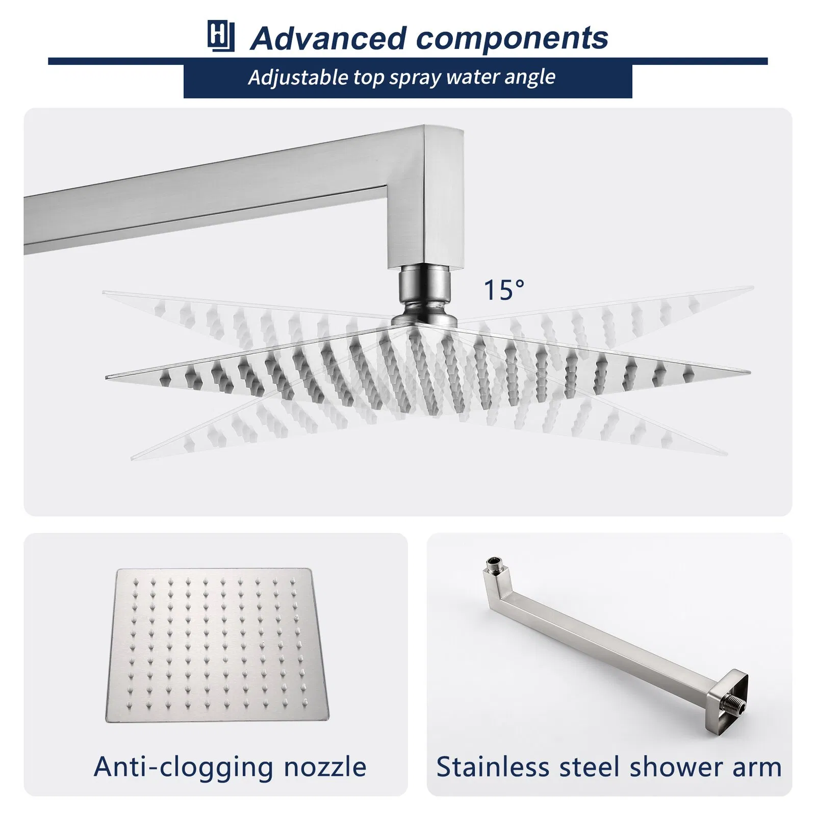 Bathroom High Quality Rain Mixer Shower System Wall Mounted Rainfall Shower Combo Set with Rough-in Valve