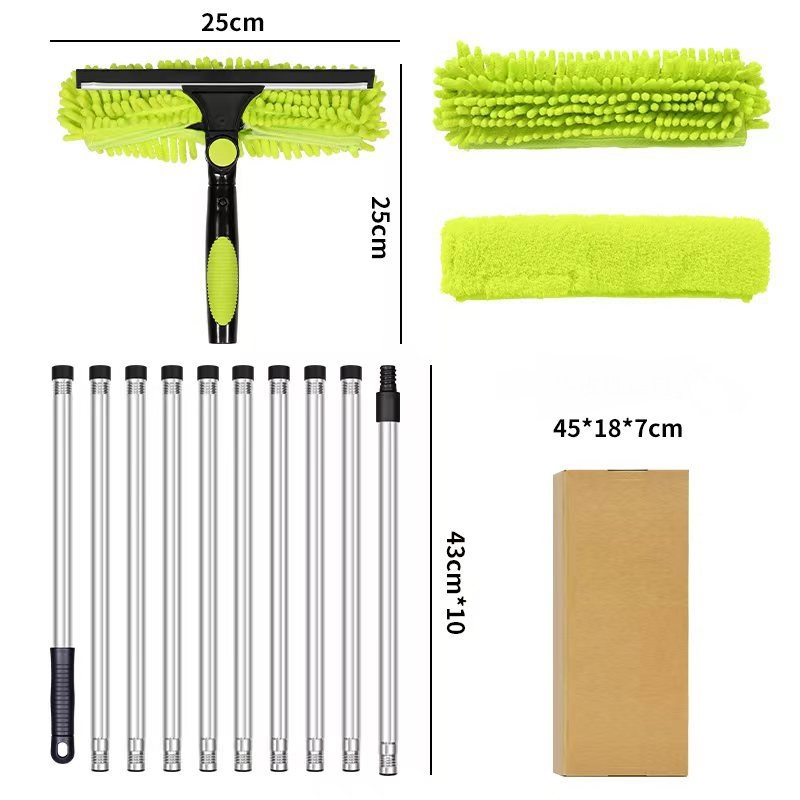 Щетка для мытья окон с телескопической ручкой и вращающейся головкой
