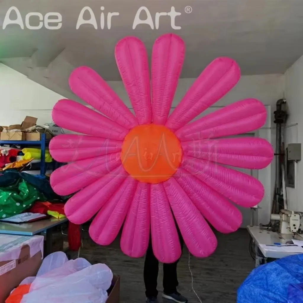 LED Lighting Inflatable Daisy Flower Hanging Props for Festival Carnival