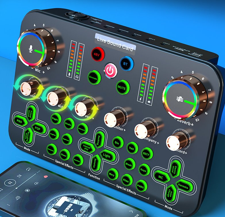 48V Cannon Sound Card K Song Anchor Tiktok English Sound Card Broadcast Special Equipment