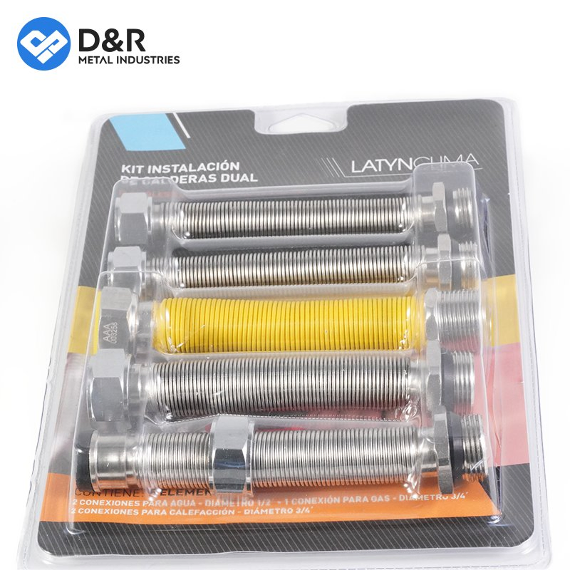 D&R Factory Price Metal Flexible Hoses Flexible Stainless Steel Pipe Gas Stove Connector Flexible Gas Lines