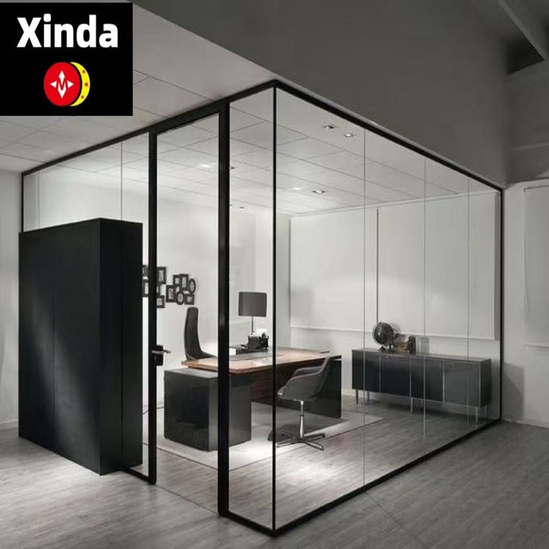 Modern Frameless Glass Office Partition Soundproof Custom Wall Divider High-Quality Construction Factory-Direct Low Prices