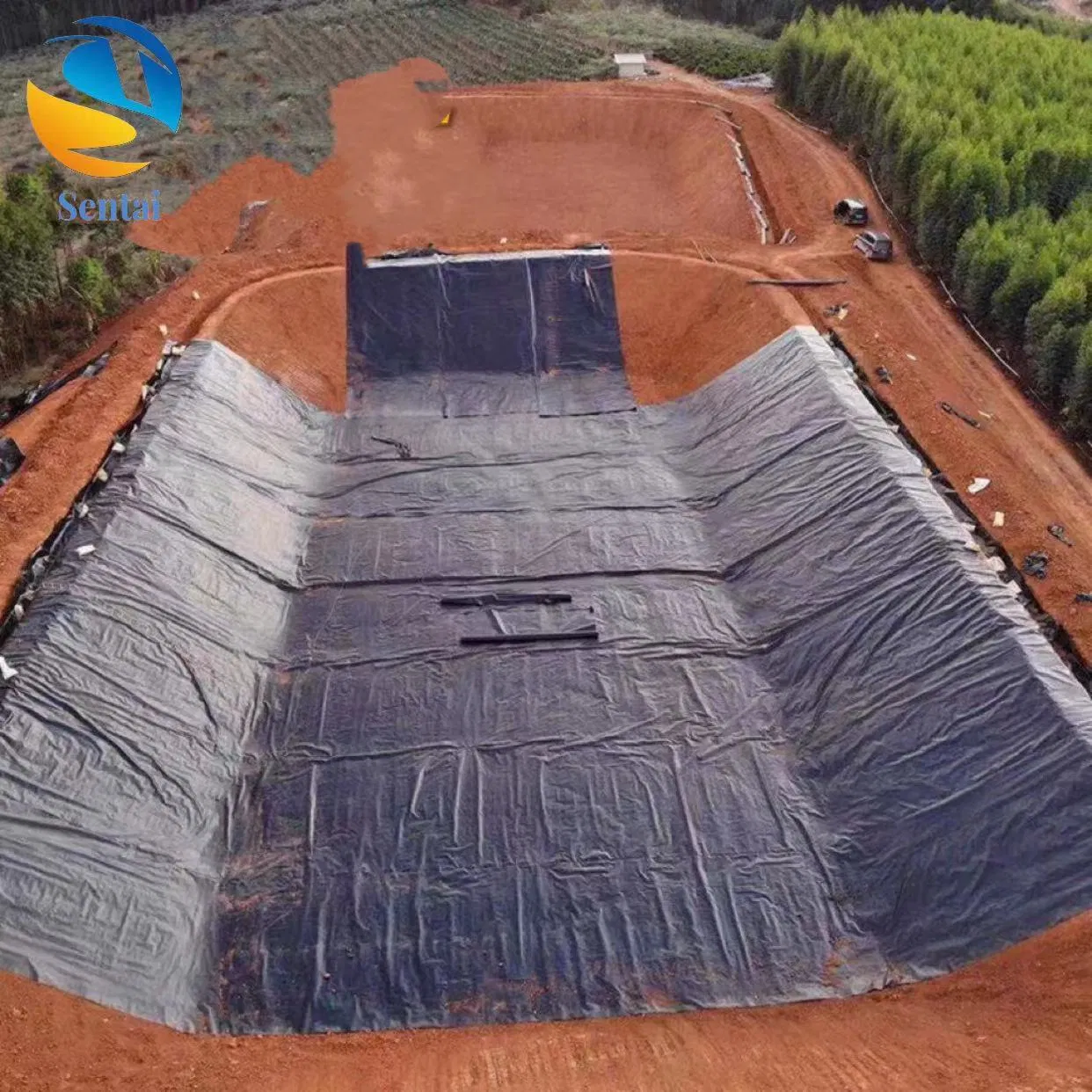 HDPE Geomembrane 1.5mm 2.0mm 3mm Fish Farm Lining Membrane Tailings Pond Landfill Sewage Tank Reservoir Artificial Lake Golf Course Lake Geomembrane Lining