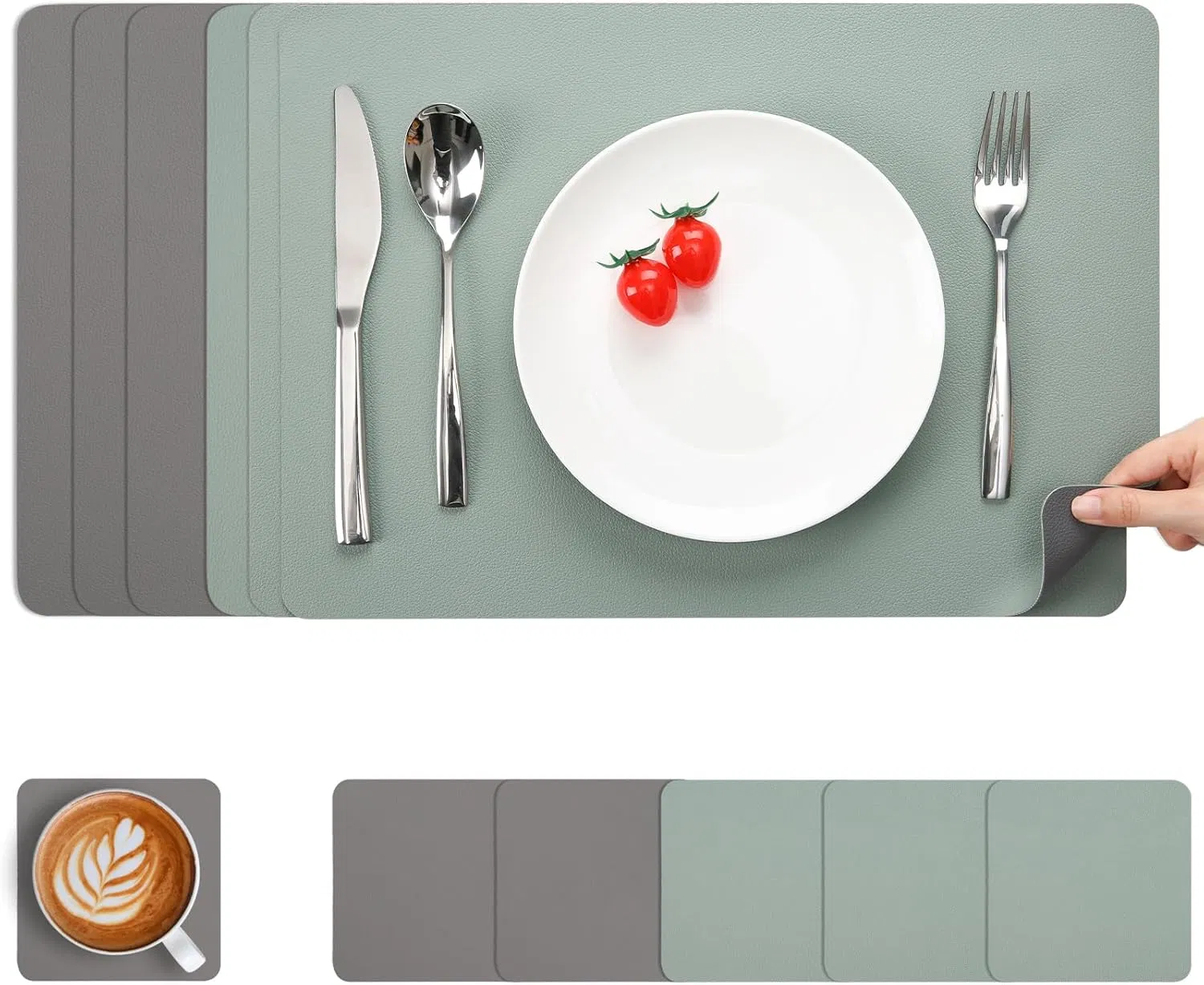 Environmentally Friendly Non-Slip Leather Reversible Polyvinyl Chloride Place Mats