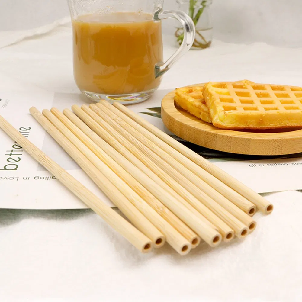 Customized Natural Disposable Drinking Bamboo Straws with Custom Logo