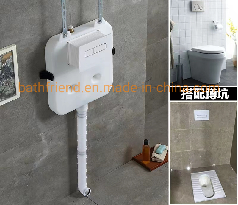 Bathroom Accessories Small Size Wall Mounted Toilet Tank HDPE Plastic Concealed Cistern Without Iron Frame