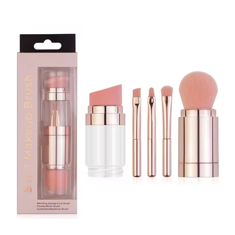 Wholesale 5 in 1 Rose Gold Platingtravelportable Make up Holder Makeup Brush Set