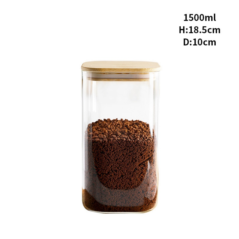 Wholesale Borocilicate Glass Jar with Stainless Steel Lid Glass Food Jar Set Food Storage Jar for Cookie Dough Pasta Snacks