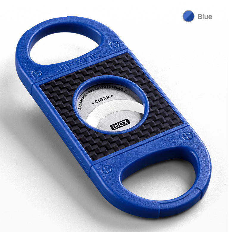 Portable Plastic Travel Cigar Cutter with Sharp Double Stainless Steel Blades J50