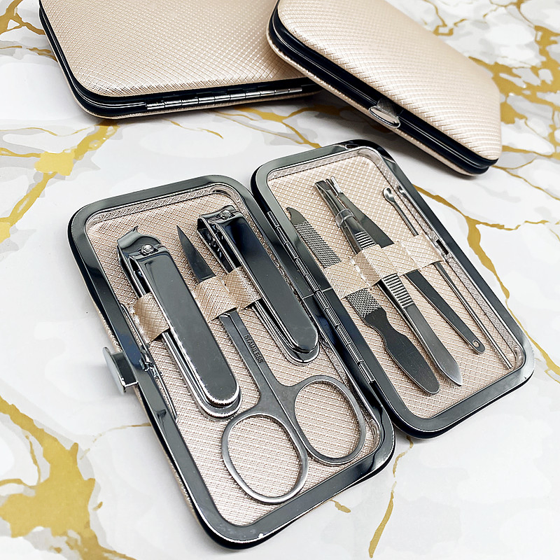 SSS 7-Piece Set Box Ear Digging Eyebrow Tweezers Nail Clippers Multifunctional Set Gift Wholesale