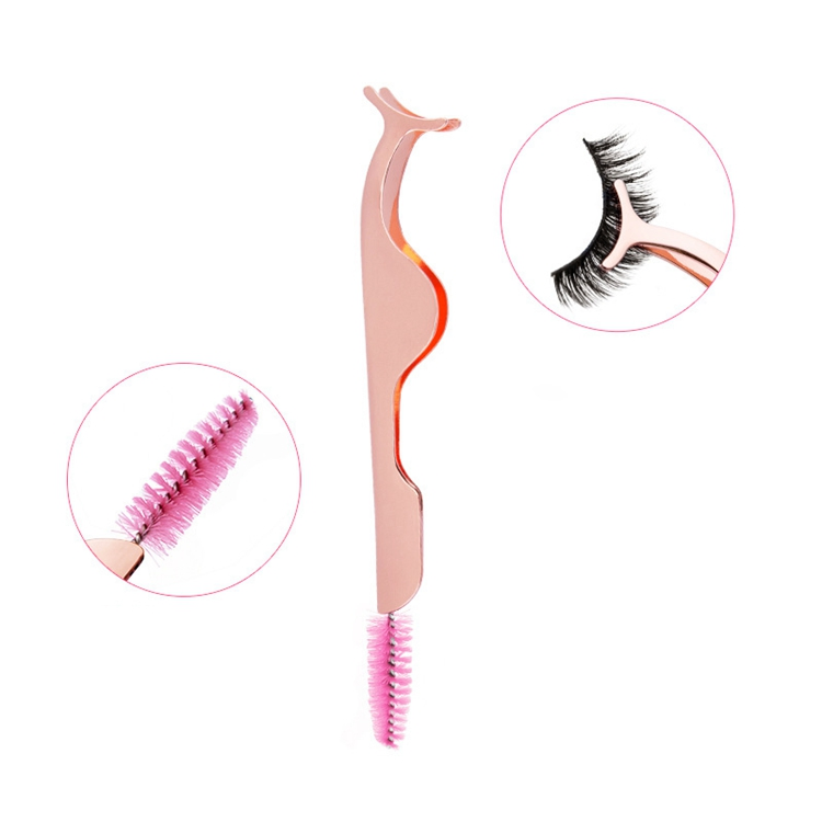 Wholesale Lashes Tweezers Lashes Applicator Tweezer Low MOQ Custom Private Label Eyelash Tweezers with Brush