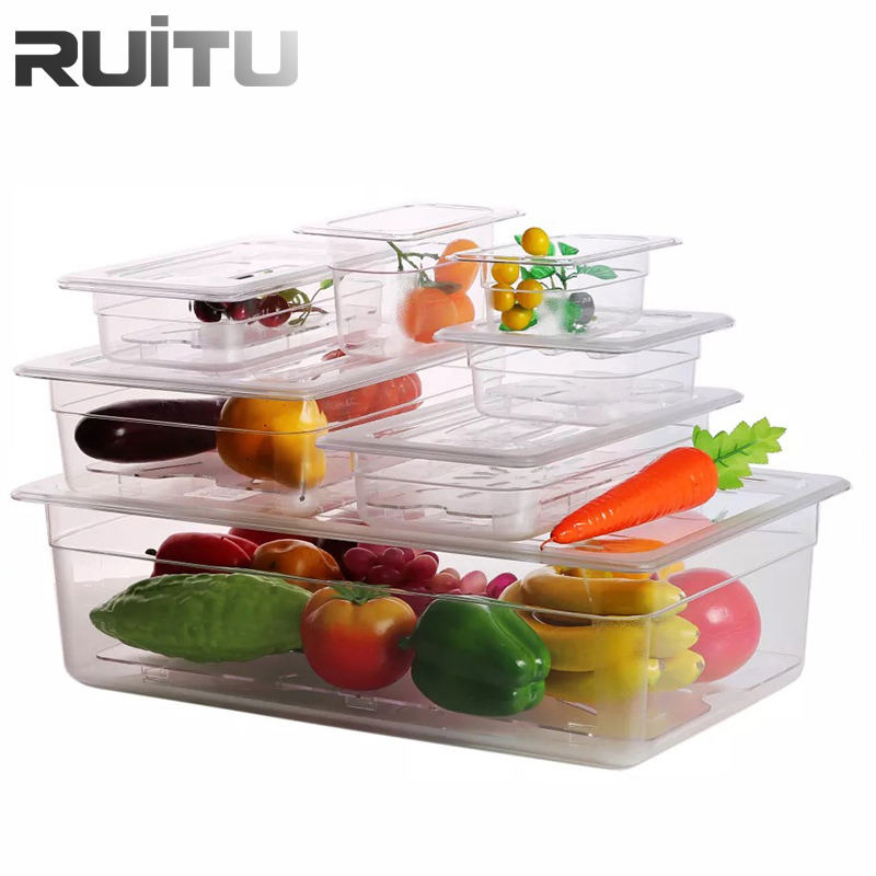 Unbreakable Restaurant Housewares Kitchenware Transparent Food Grade Polycarbonate Clear Storage Food Ice Cream Plastic Gastronorm Containers PC Gn Pan