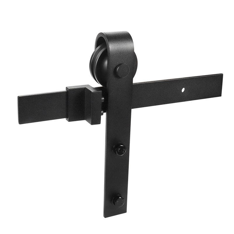 Steel Black Rustic Interior Sliding Barn Door Hardware