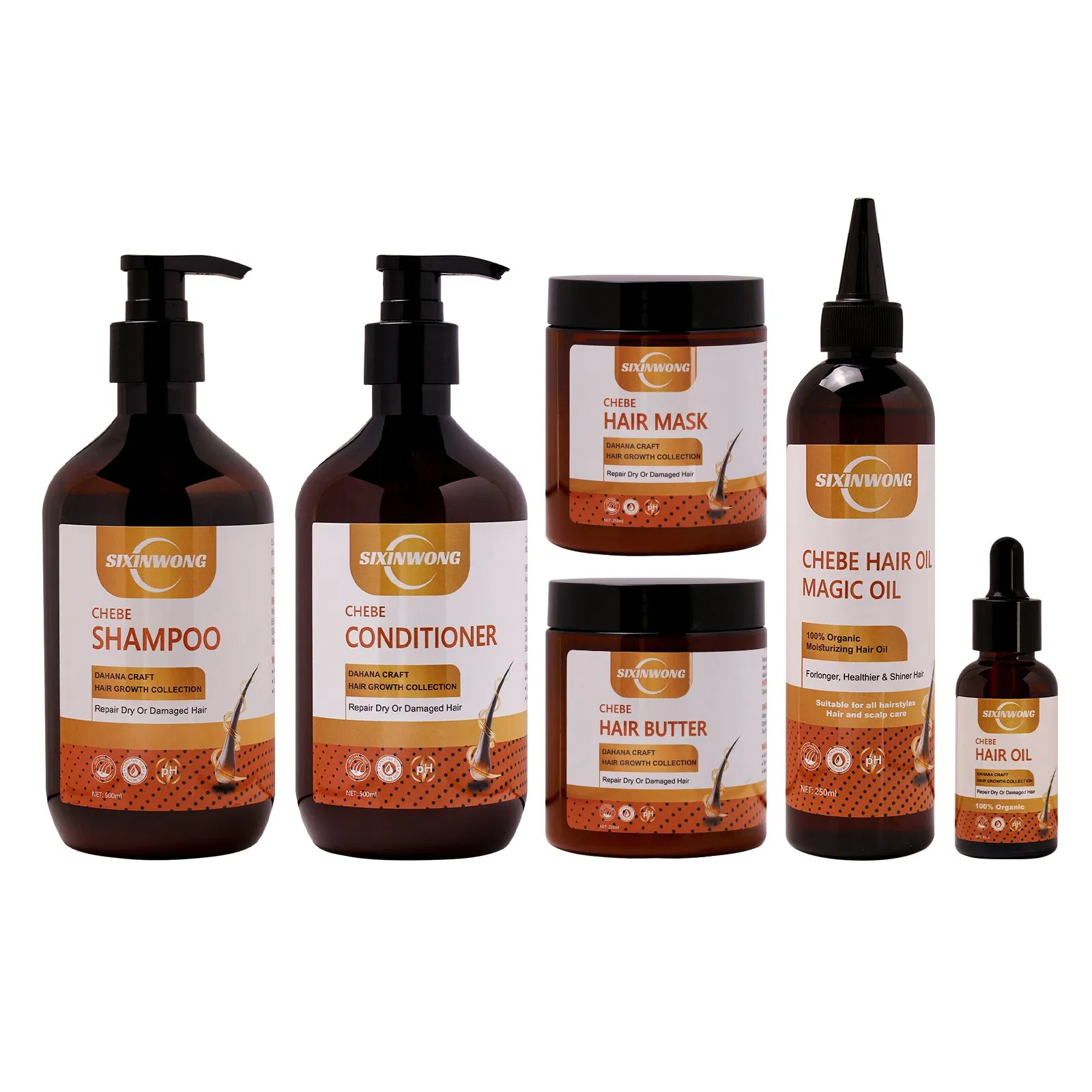 Beauty Cosmetics Hair Care Repairs Damaged Treatment Loss Hair Chebe Shampoo Set