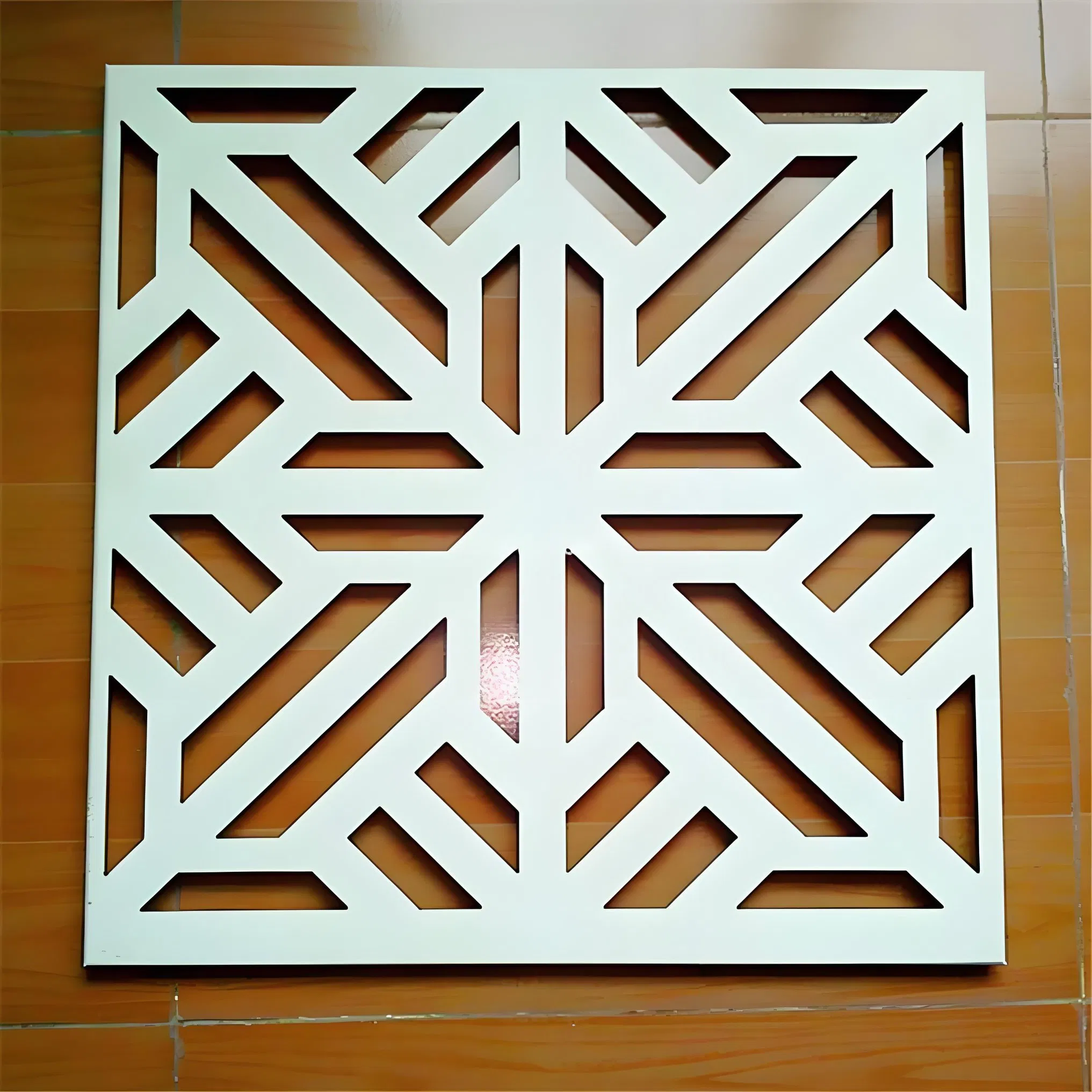 Customizable Wood Grain Aluminum Window Grille for Home Security W01