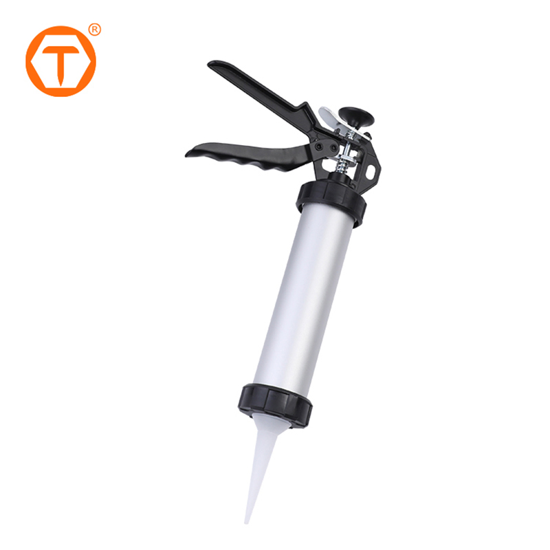 Professional Hand Ordinary Glue Pisto Tool Aluminum Barrel Sausage Caulking Gun with Nozzle
