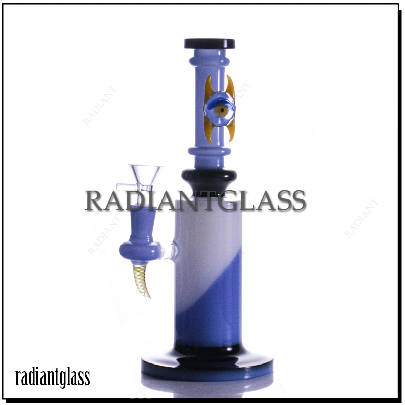 Straight Style Hookah Cream Devil Eye Glass Water Pipe