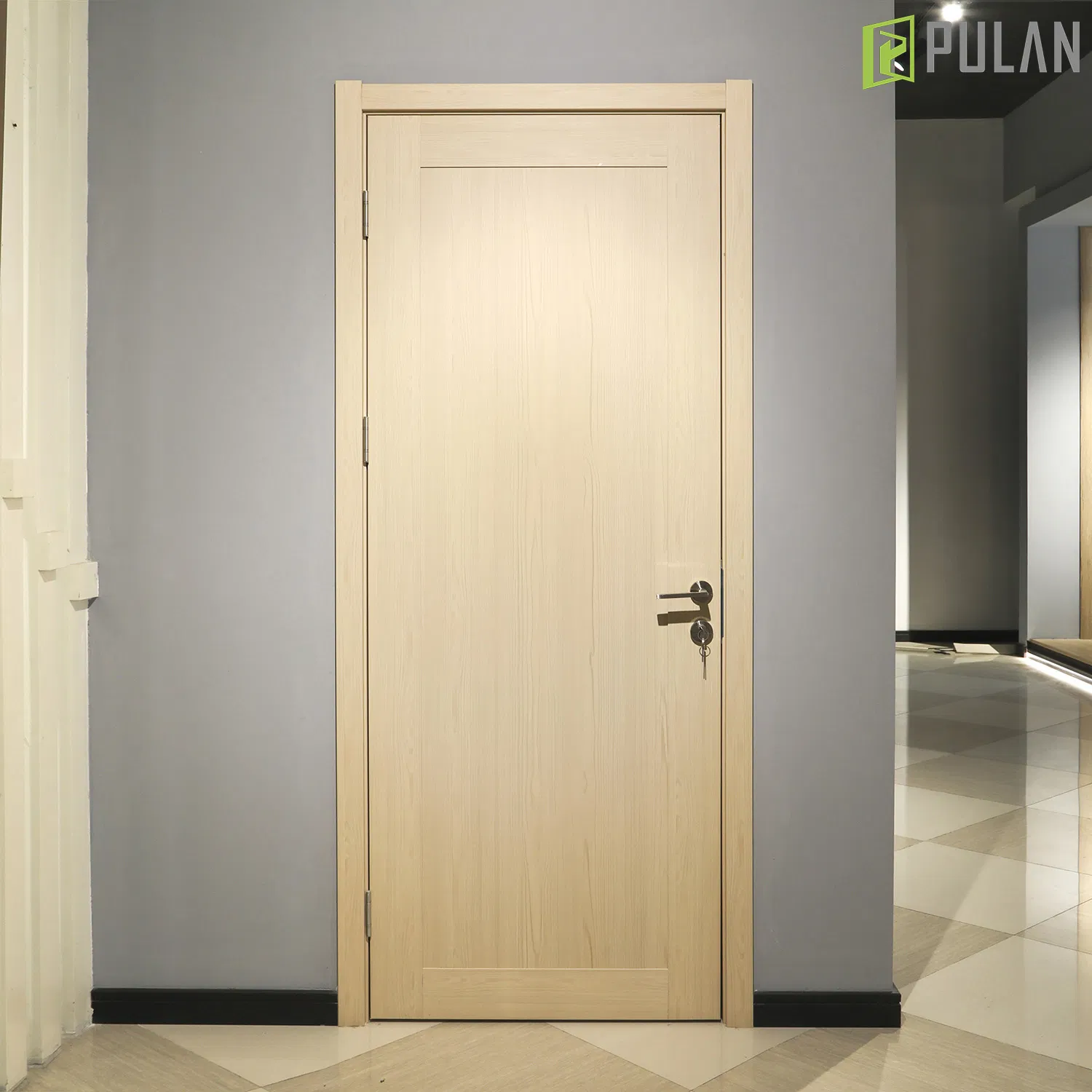 Interior Thermal Insulation Hot Press Formed Soundproof, Waterproof and Safe PVC Finishing Wood Plastic Composite Flush Doors for Cold Regions