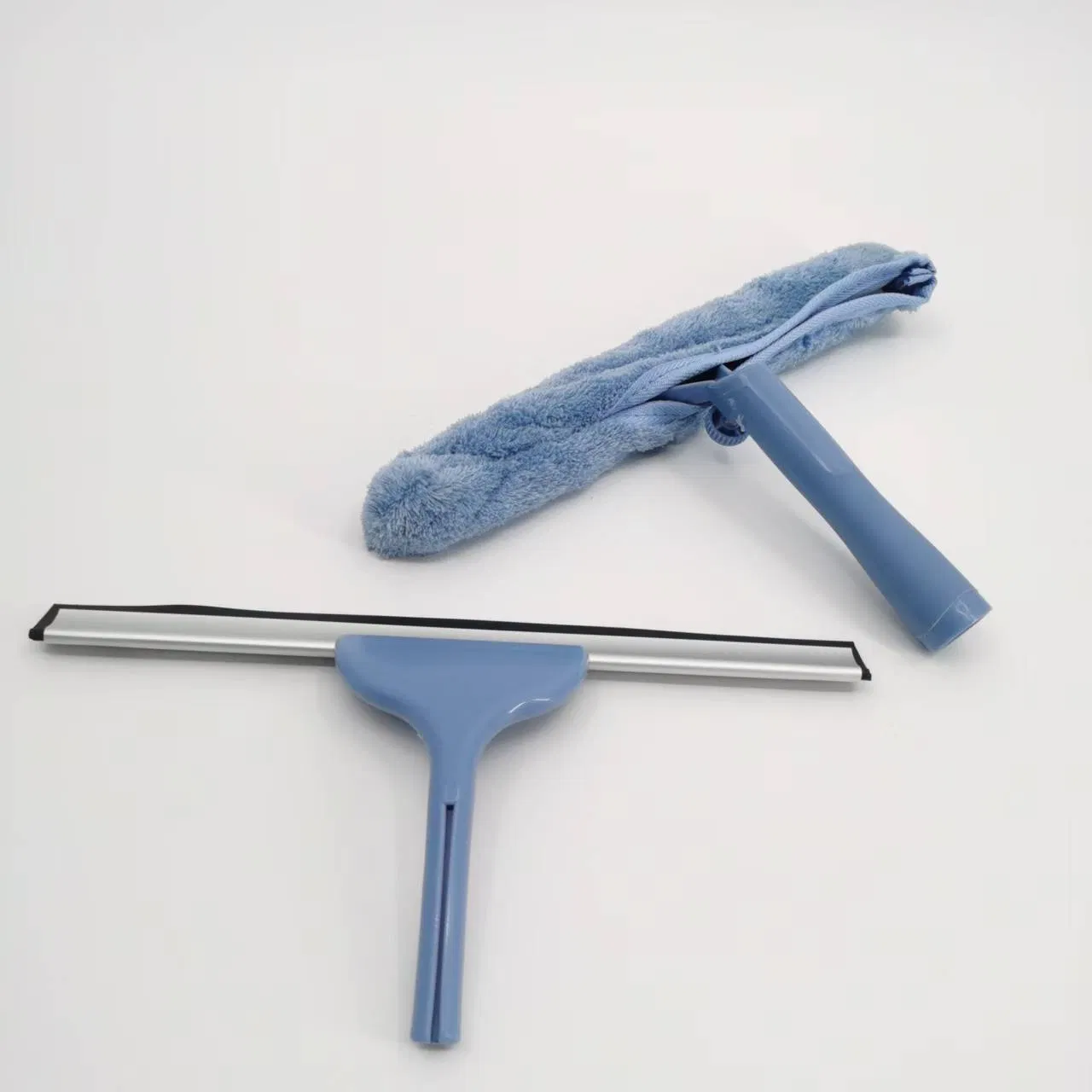 Household Window Cleaner Integrated Glass Scraper Built-in Tool with Soft Plastic Handle