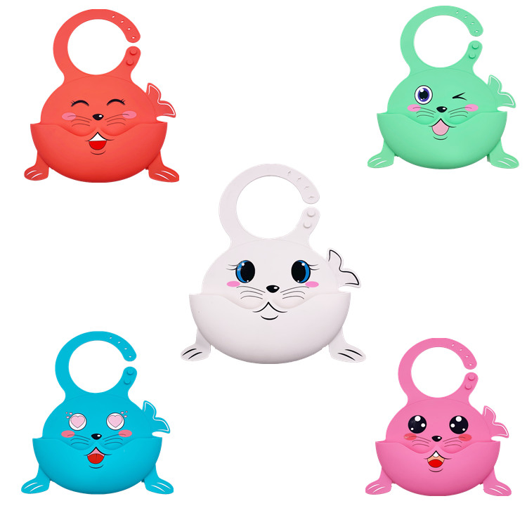 Colorful Cartoon Silicone Bibs for Babies - Wholesale Deals