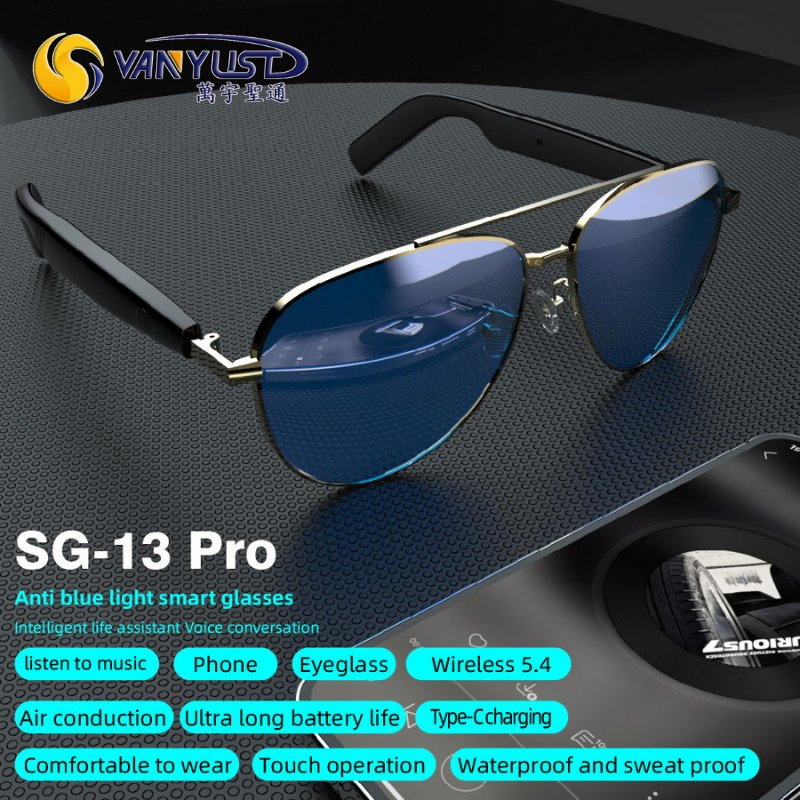 Ai Smart Glasses Long Battery Life Intelligent Assistant Voice Conversation Fashion Sunglasses